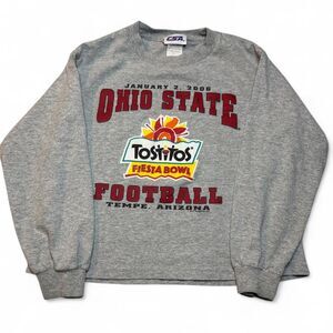 Vintage 2006 Ohio State Buckeyes Fiesta Bowl Youth Long Sleeve Gray CSA Large